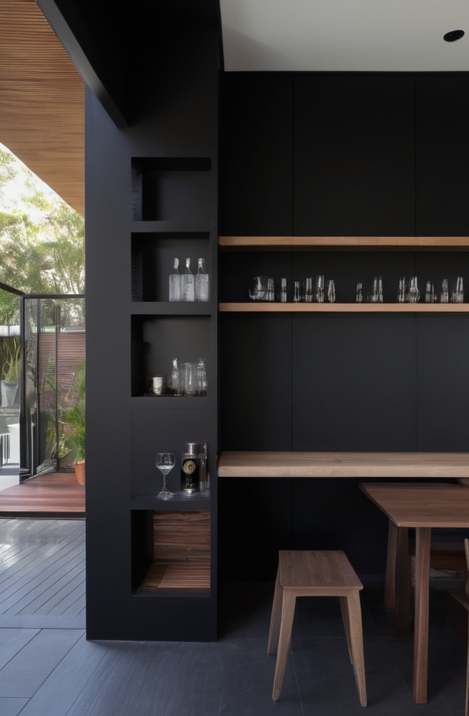Black Wall as Room Divider