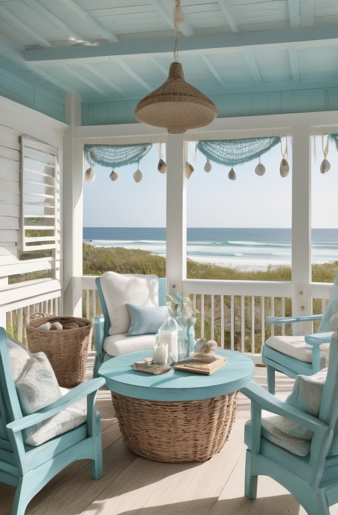 Aqua and Driftwood for Coastal Serenity