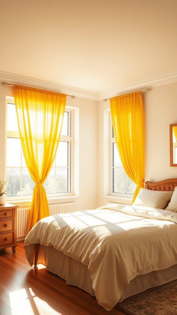 Yellow Curtains that Hug the Light