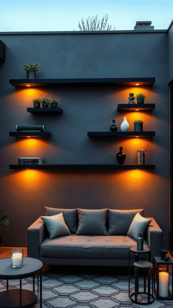 LED Light Strips Under Shelves