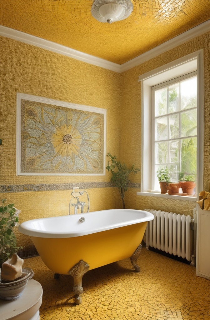 Yellow Mosaic Tile Creations