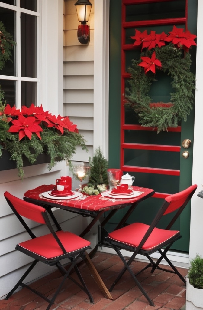 Small Space Solutions with Red Holiday Decor