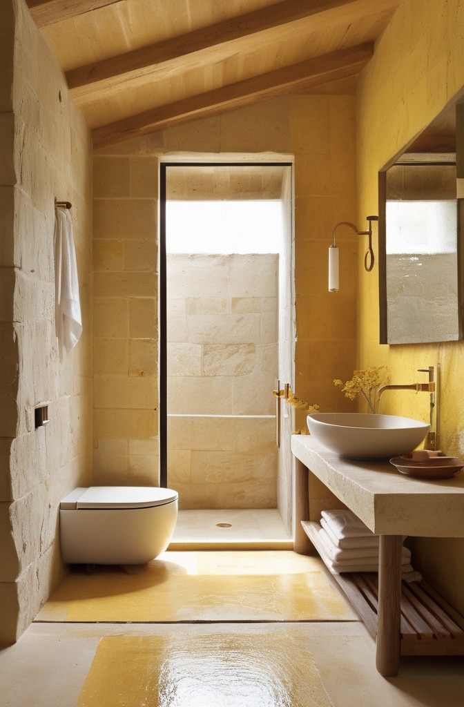 Natural Stone with Yellow Accents