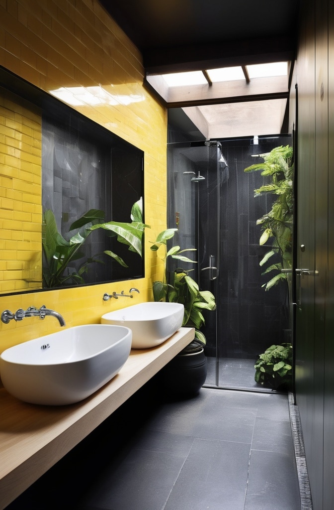 Yellow Subway Tile Arrangements