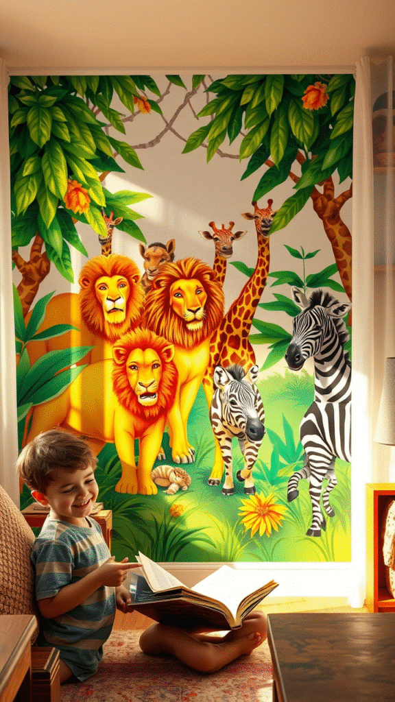 Wall with Safari Murals