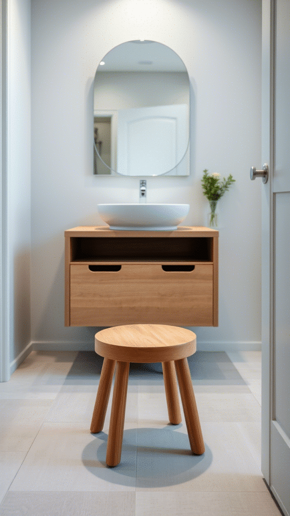 Add a stool or bench