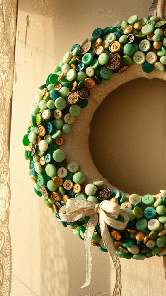 Vintage Button Wreath