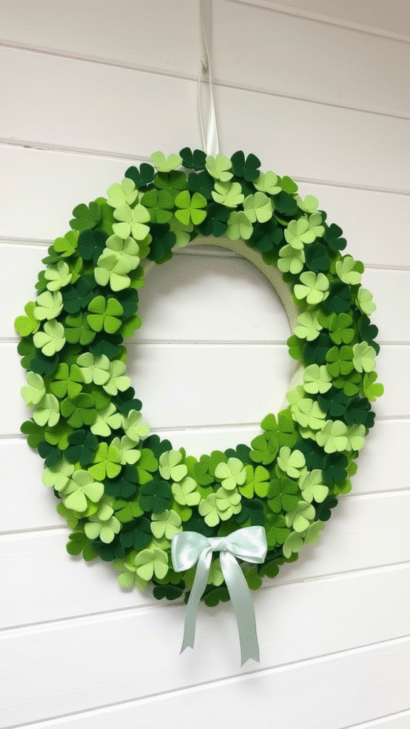 Felt Clover Wreath