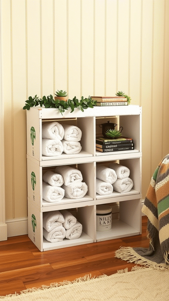 Wooden Crate Storage Shelves