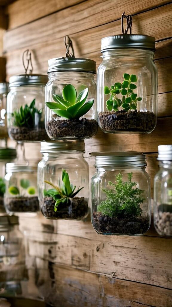 Mason Jar Wall Planters