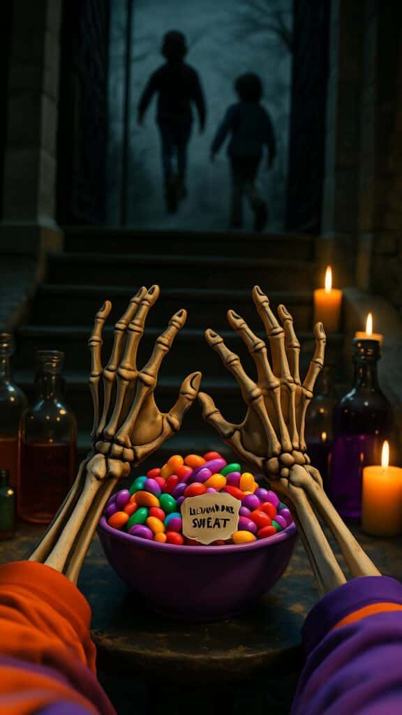 Skeleton Hands in the Candy Bowl