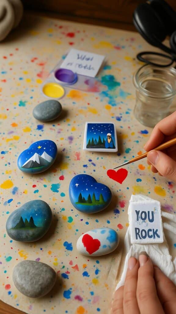 Painted Rock Paperweights