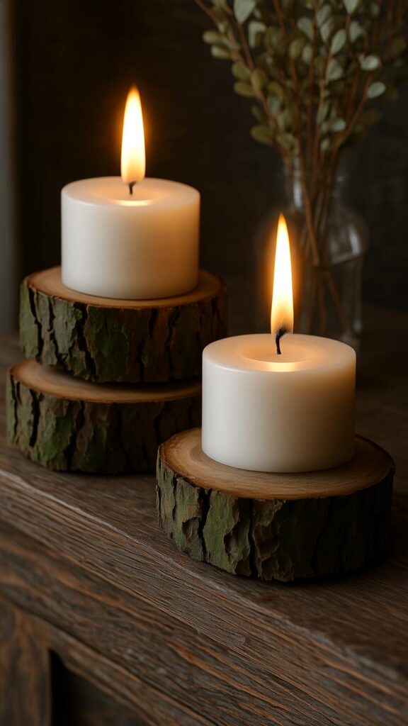 Candle Holders from Logs
