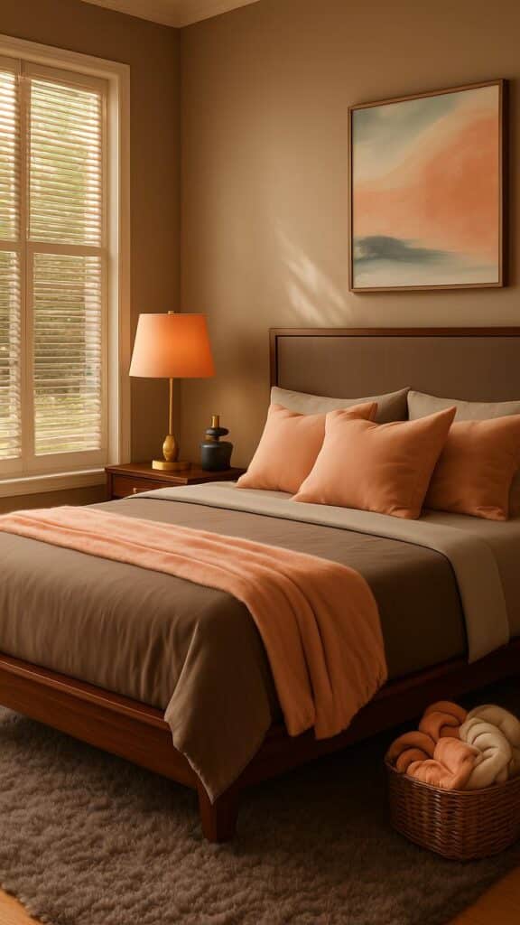 Warm Taupe & Pale Peach