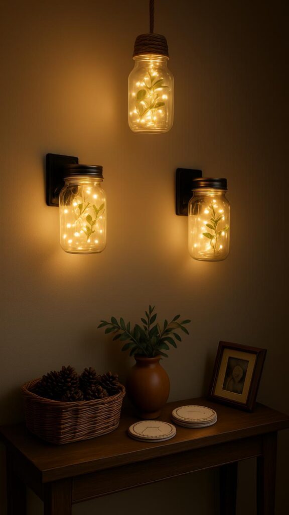 Mason Jar Sconces for That Soft Glow