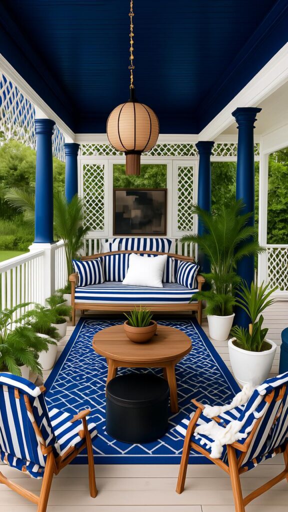 Navy Blue With White Trim Drama
