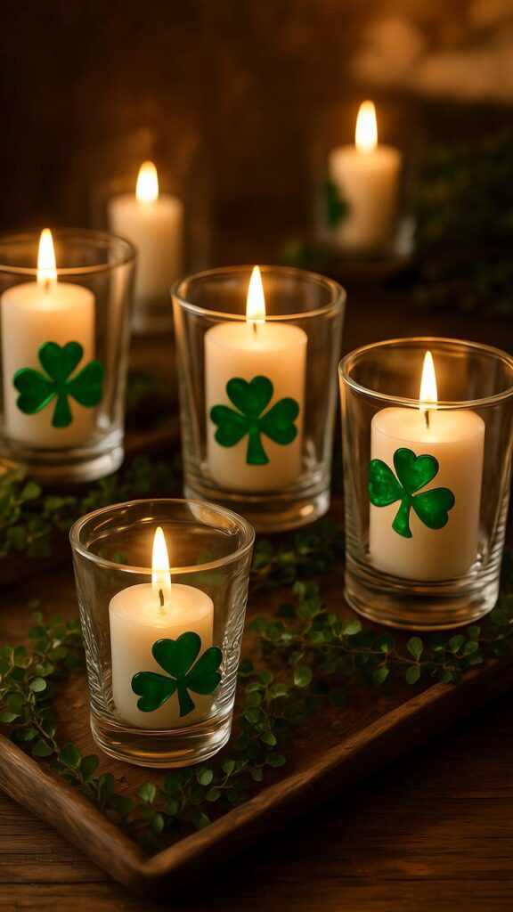 Green Candle Holders