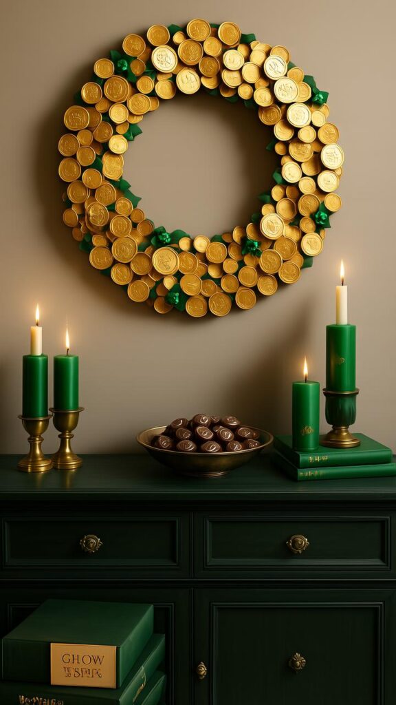 Gold Coin Wreath