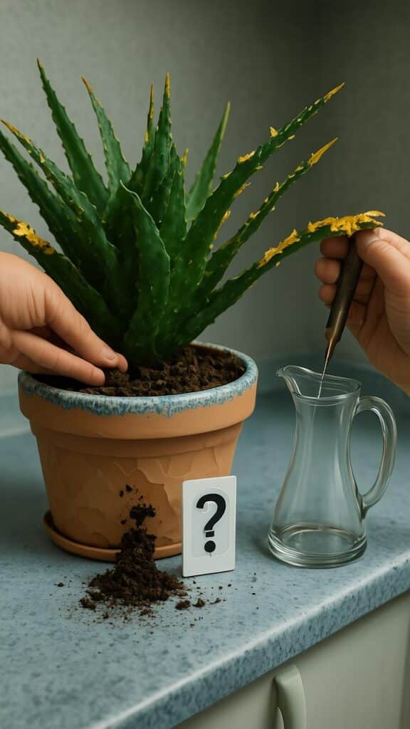 Yellowing Accompanied By Dry Soil