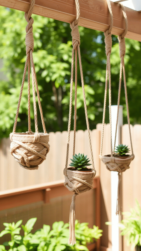 Rope-Wrapped Planters