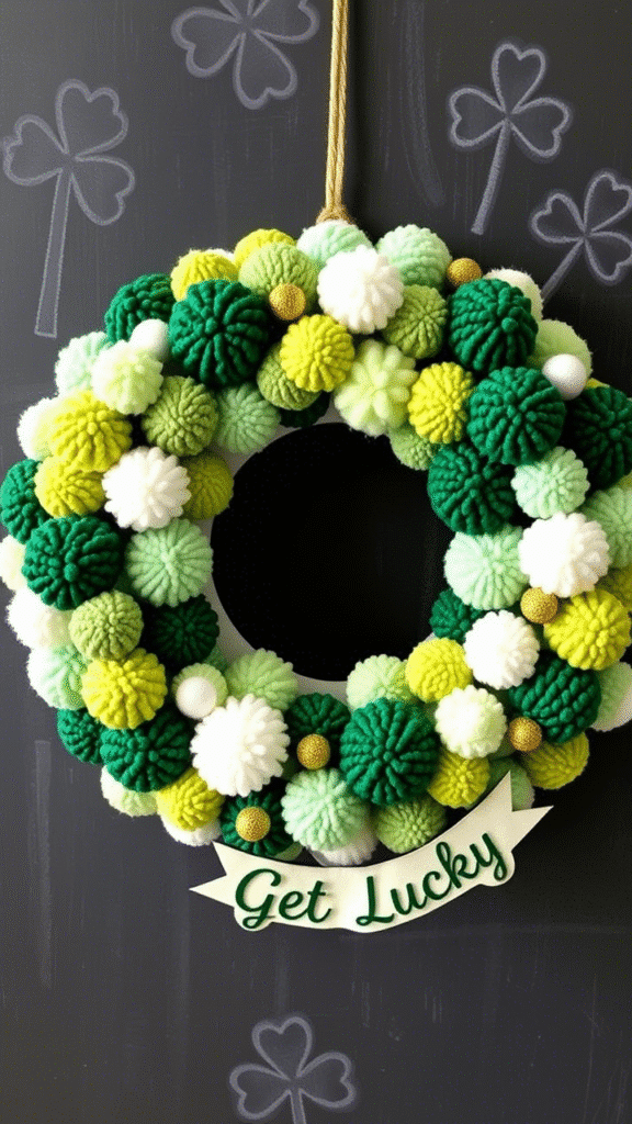 Yarn Pom-Pom Wreath