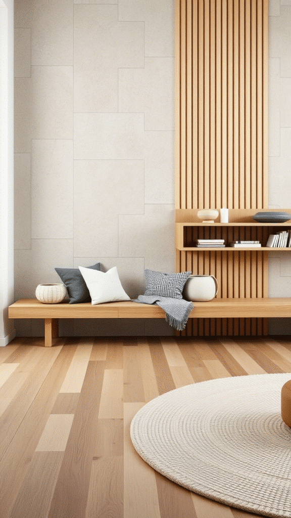  Stone Wall with Wood Accents