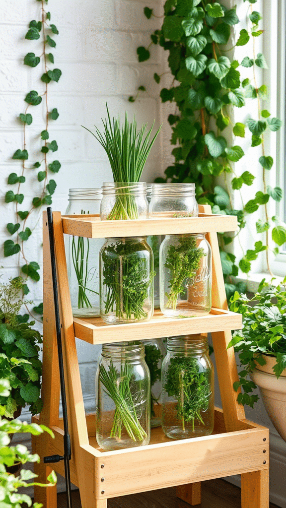 Mason Jar Herb Towers
