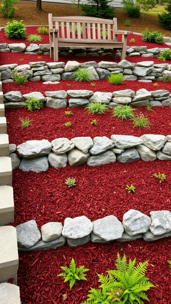 Mulch Around Patio Edges for a Defined Space
