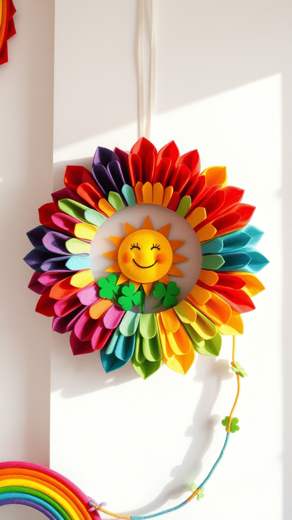 Felt Rainbow Wreath