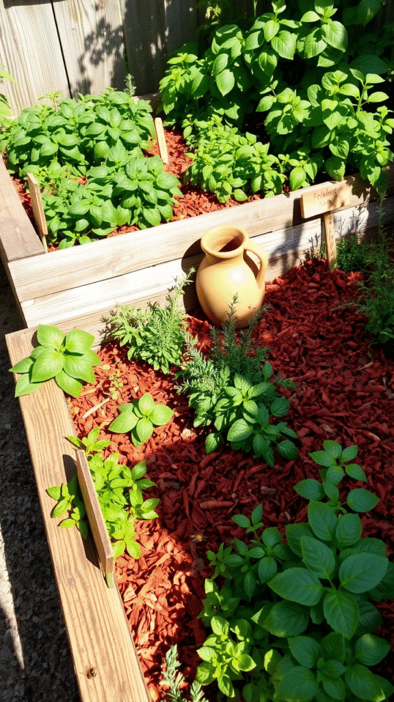 Mulch in Rock Walls for Contrast