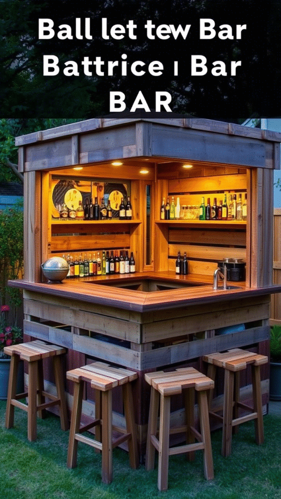Backyard Bar Built from Pallets
