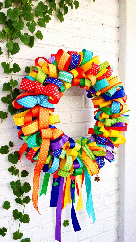 Rainbow Ribbon Wreath