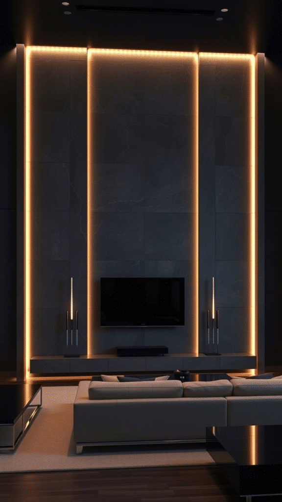Stone Wall with LED Strips