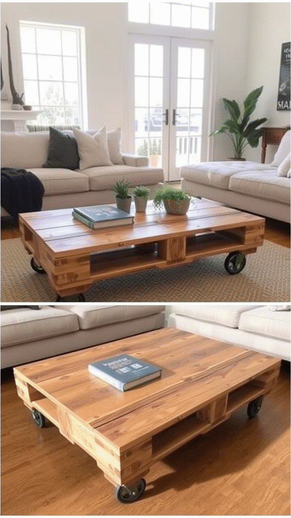 Pallet Coffee Table With Wheels
