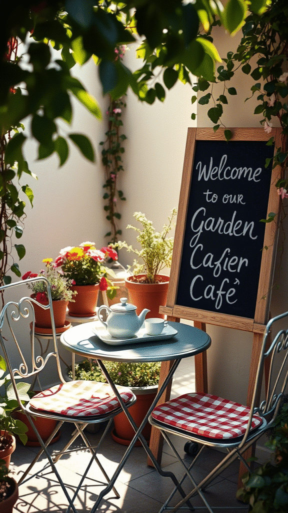 Bistro Set with a Chalkboard Sign