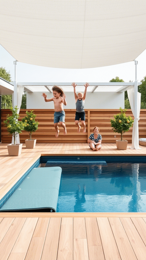 Deck-Level Pools with Hidden Covers