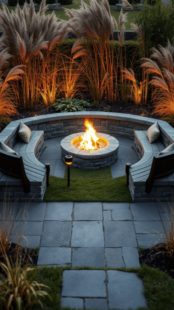 Bench with Fire Pit