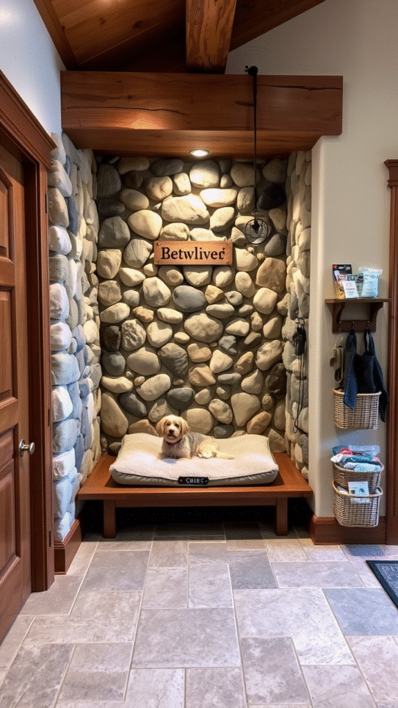 Stone Wall with a Home Office