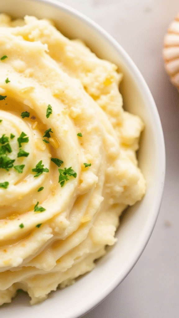 Buttery Garlic Mashed Cauliflower