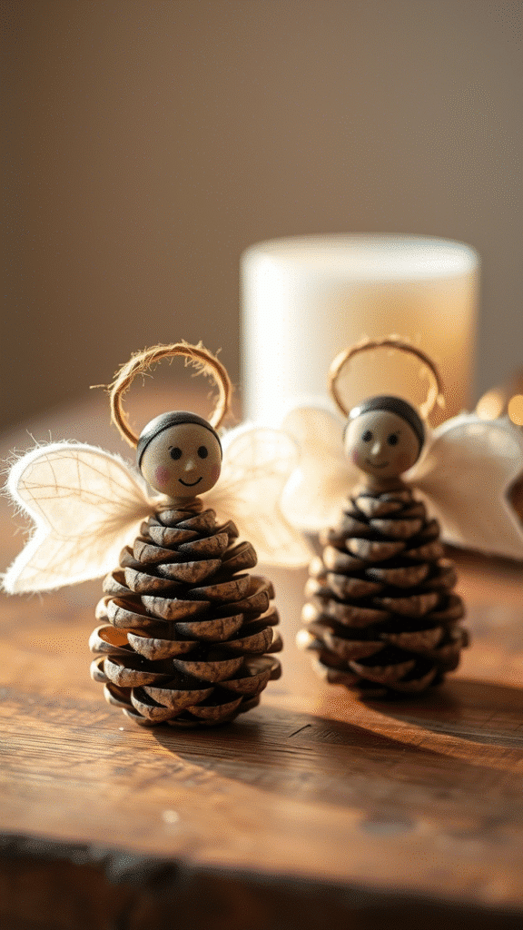 Pine Cone Angels That Practically Glow
