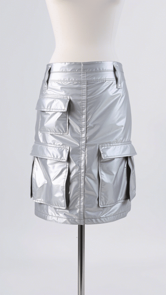 Metallic Cargo Skirt