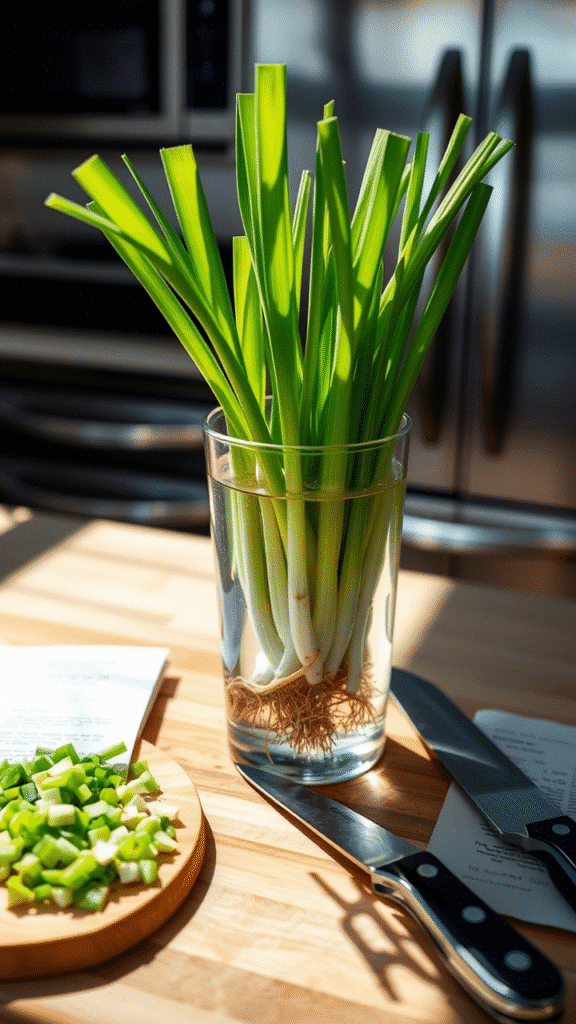 Regrow Scallions in a Glass