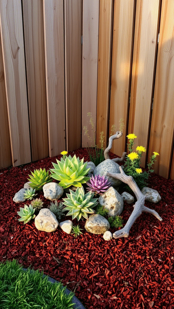 Mulch Around Statues for Emphasis