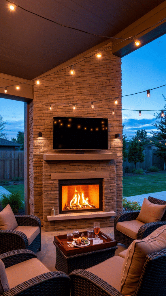 Cabinet Fireplace TV Stands