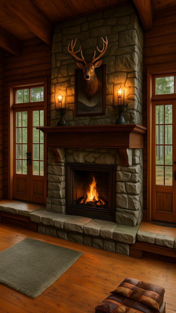Rustic Retreat with Built-In Bench