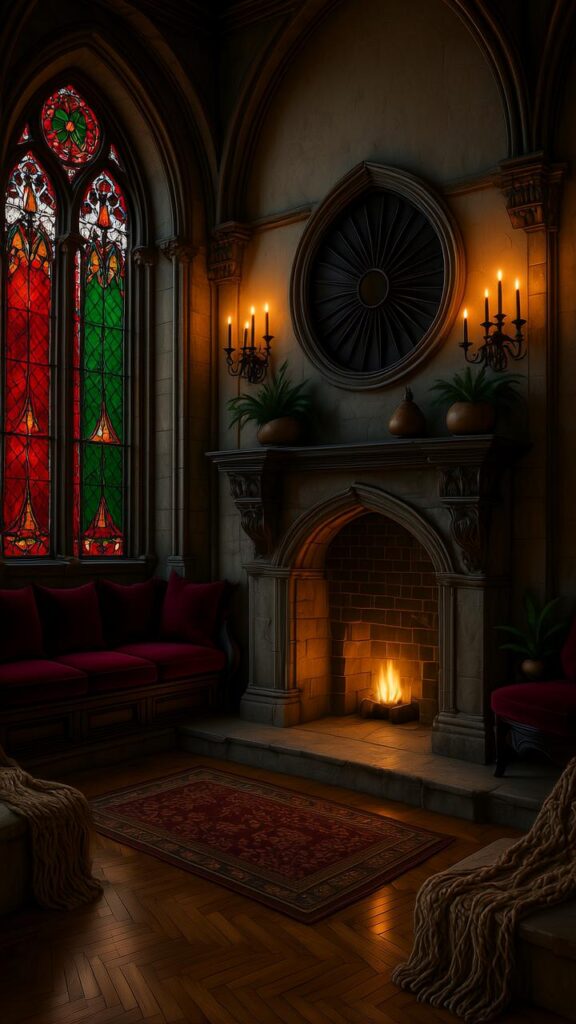 Gothic Grandeur with Stone and Arches