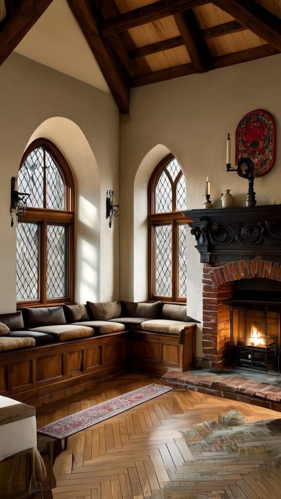 Tudor Style with Dark Wood and Leaded Glass