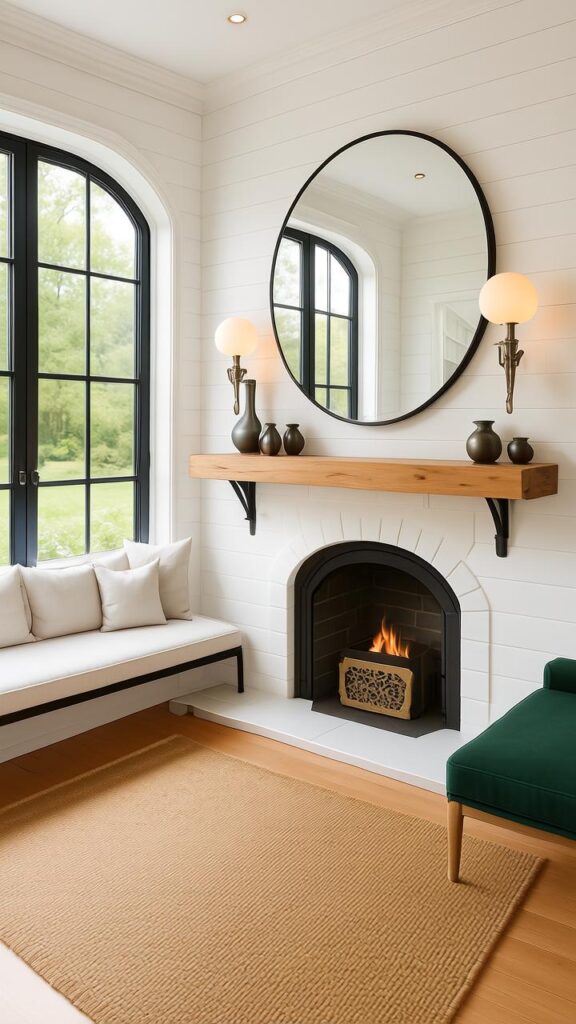 Contemporary Farmhouse with White Brick