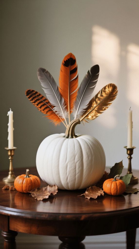 Pumpkin and Moss Centerpiece