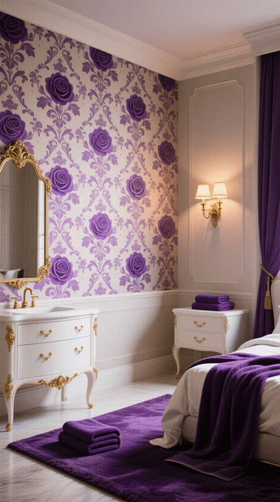 Purple Bathroom Wallpaper